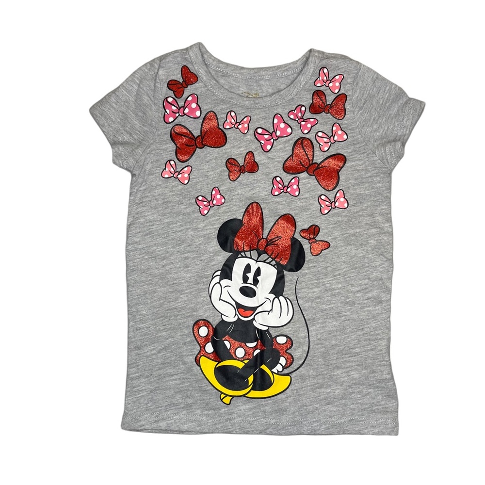 Disney Collection By Tutu Couture Gray Sparkle Minnie Mouse Top